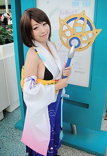 A cosplayer as Yuna