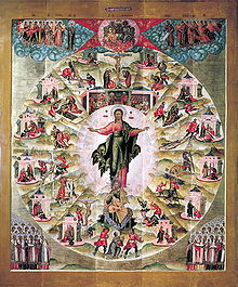 Ježíš obklopený svými apoštoly