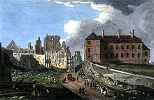 Ruins next to the bishop's palace after the conquest (1759)