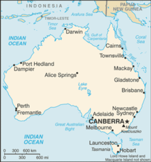 Mapa Austrálie