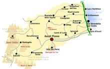 Kaart van de provincie Ascoli Piceno  