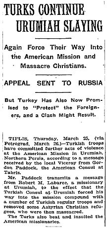 Articolo tratto da The New York Times, 27 marzo 1915.