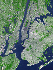 Satellite image of New York City