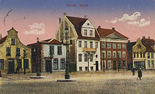 Market place in Aurich around 1900