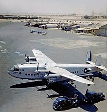 A British Avro York transport and passenger aircraft at Almaza Airport in Cairo, 1946.