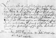 notice of discontinuance dated 31 July 1750