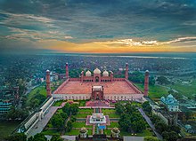 View of Lahore and the Badshahi Mosque