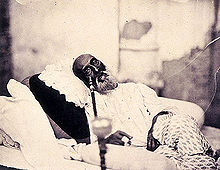 Bahadur Shah II at the age of 82 shortly before his condemnation in Delhi in 1858. Photograph by Robert Christopher Tytler, possibly the only one ever taken of a Mughal emperor.