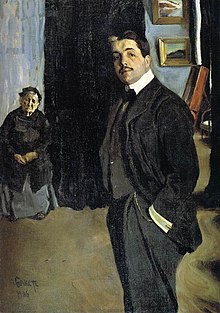 Portret van Serge Diaghilev en zijn kindermeisje door Léon Bakst (1906)  