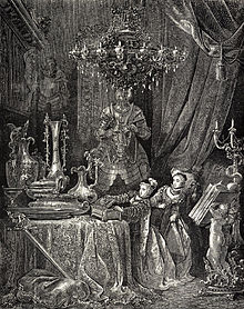 Admiring the treasures (Les Contes de Perrault, dessins par Gustave Doré)