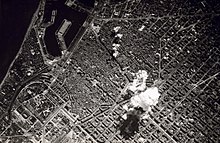 Barcelona is bombed by the Italian air force, 1938.