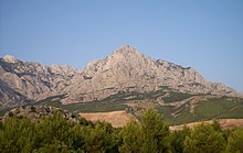 Section of the Biokovo Mountains, part of the Dinaric Alps