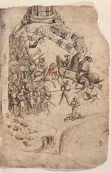 The oldest known depiction of the battle from the 1440s