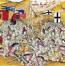 Depiction of the Battle of Tannenberg in the Bern Chronicle by Diebold Schilling the Elder around 1483