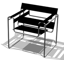 Židle "Wassily" od Marcela Breuera je příkladem modernismu.  
