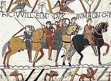 Zdjęcie z bitwy pod Hastings (1066) na gobelinie Bayeux