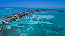 Aerial view Caye Caulker, Belize