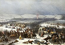 Napoleon's retreat from the Russian campaign across the Berezina River
