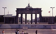 West side of the Brandenburg Gate in divided Berlin, 1985