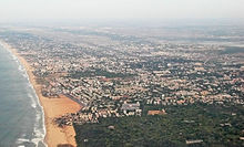 Aerial view of Besant Nagar (in the foreground)
