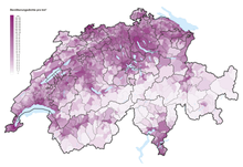 Population density per municipality (2019)