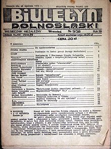 The Lower Silesia Bulletin was produced in 1981 by Solidarność activists on a matrix printer.