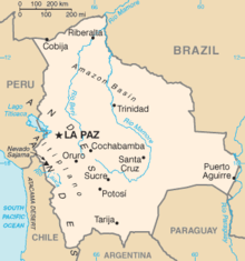Mappa della Bolivia dal CIA World Factbook