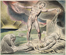 The Trial of Job: Satan Pours Out the Plagues on Job (William Blake)