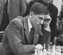 Bobby Fischer op de Leipzigse Schaakolympiade in 1960