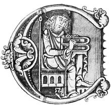Boethius in a manuscript of his Consolatio philosophiae. Oxford, Bodleian Library, Auct. F.6.5 (12th century)