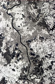 Bonn in March 2013 taken from the ISS. The image is not aligned.