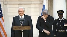 Boris Yeltsin and Bill Clinton 1995