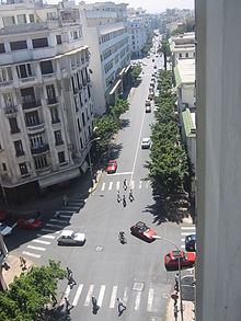 Uitzicht op de Boulevard de Paris in het centrum van Casablanca  