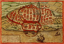 Cagliari in an illustration from 1572