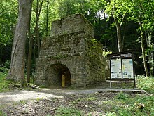 Historical blast furnace Brausenstein (around 1700) in the Bielatal (Saxon Switzerland)
