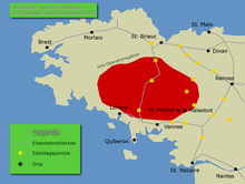 Map of operations and sabotages of SAS troops and Résistancemembers in Brittany.
