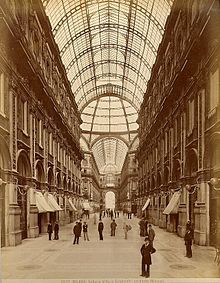 The Galleria Vittorio Emanuele II in Milan. A building designed by Giuseppe Mengoni from 1865 to 1877, named after King Victor Emmanuel II.