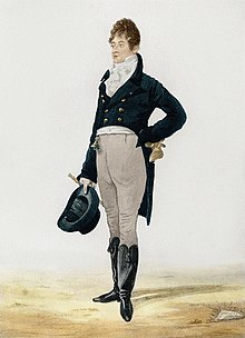 Brummell por Richard Dighton, 1805.  