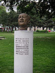 Bust in the Bruno Kreisky Park in the 5th district of Vienna