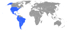 Podpisniki Buenosaireške konvencije so označeni z modro.
