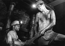 Miners in the tunnel 1961