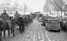 Retreat of German troops at Lake Ilmen, approx. 200 km south of Leningrad, February 1944