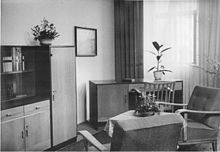 Sample living room at the Leipzig Spring Fair 1950