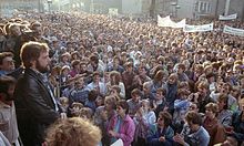 Manifestação em Plauen, em 30 de outubro de 1989