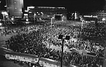 Demonstração de segunda-feira em Leipzig, em 16 de outubro de 1989
