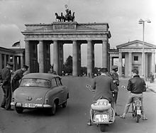 Border control at the Brandenburg Gate (East Berlin side, August 1961)