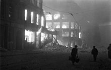 Fires after an air raid on Berlin (1944)