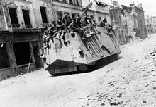 German tank A7V in Roye, about 40 kilometers west of the starting point of the spring offensive