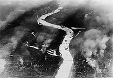 The Vistula bridges in Warsaw during German air raids, September 1939