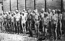 Prigionieri di guerra sovietici affamati nel campo di concentramento di Mauthausen